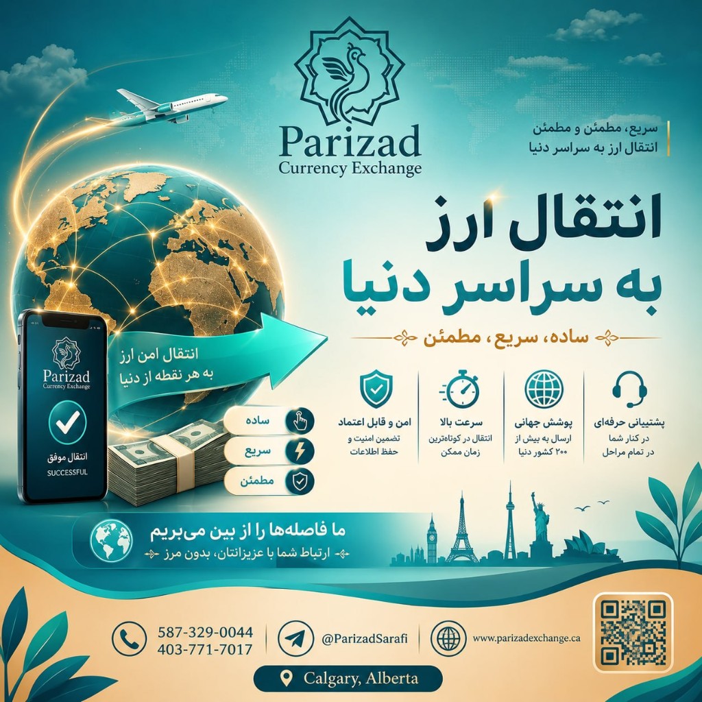 صرافی پریزاد — انتقال ارز به سراسر دنیا